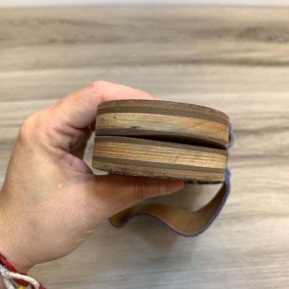 Frye and Co Womens Evie Slip On Sandals Flat Slide 3 Straps Casual Blue Size 11M - Picture 4 of 9